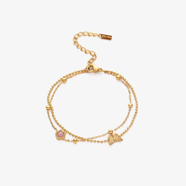 Náramek s vrstvenými motýly