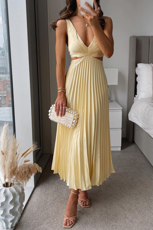 Elsa | Elegantní plisované maxi šaty