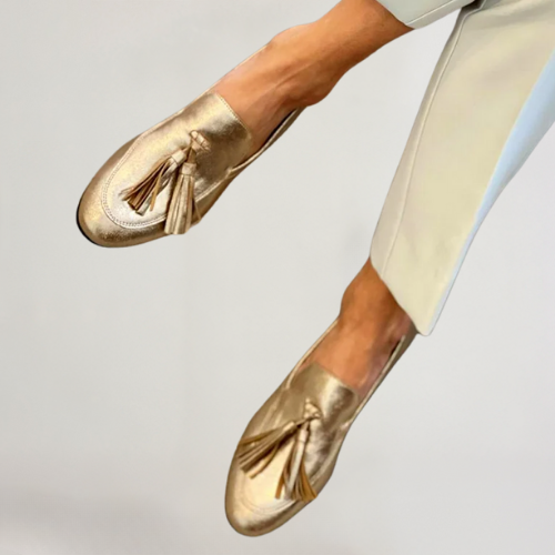 Sophie™ | Elegantní Zlaté Dámské Mokasíny