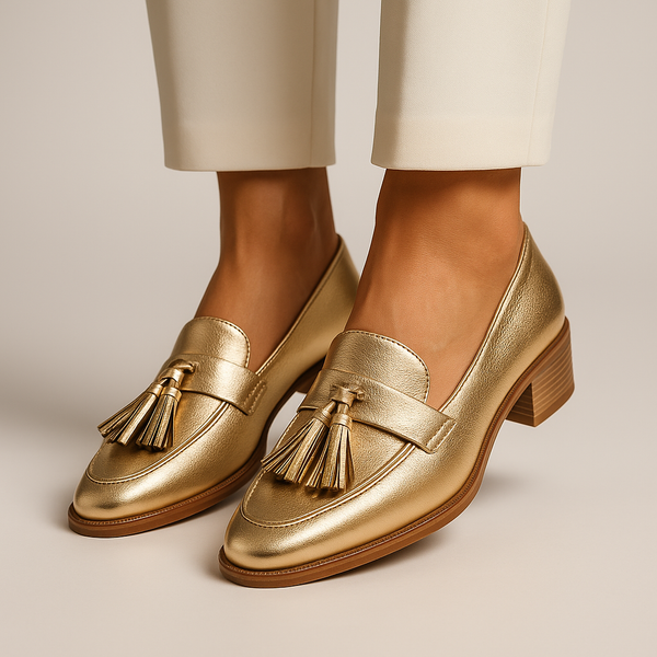 Valerie™ | Dámské zlaté loafers