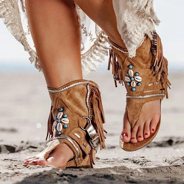 Yara™ | Boho třásňové sandály