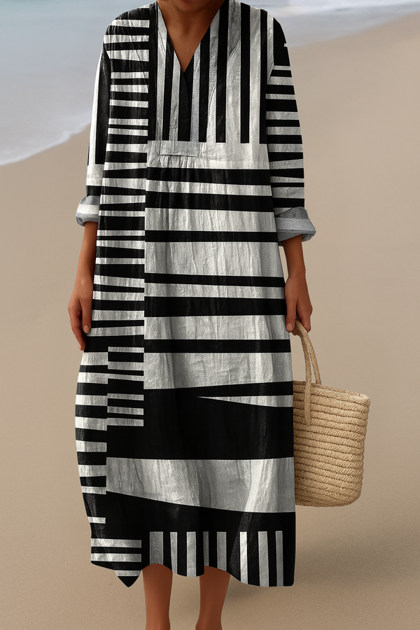 Monochromní Maxikabát – Odvážný kontrast, jednoduchá elegance