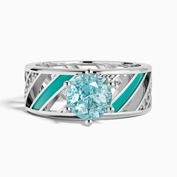 Aurora Veil Ring - Aquamarine