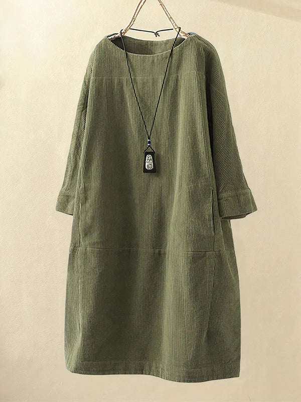 Zophie™ - Uvolněné vintage šaty z jemného kordového materiálu
