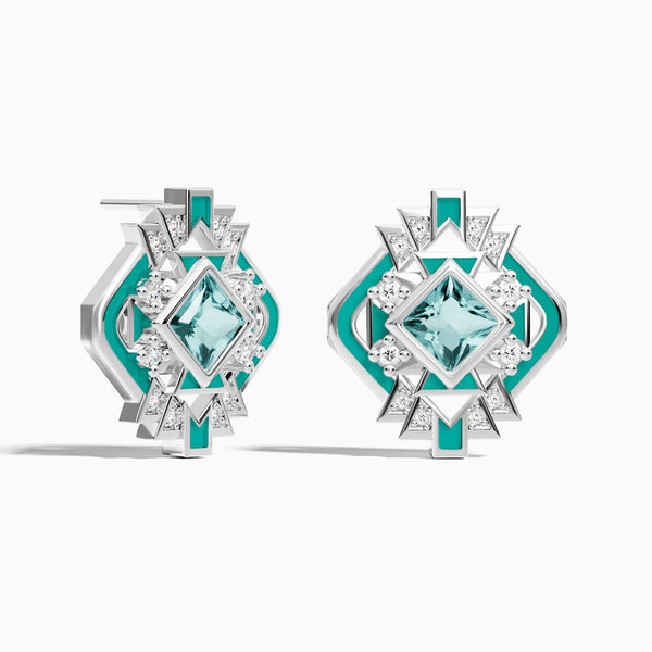 Chief's Crown Earrings - Aquamarine
