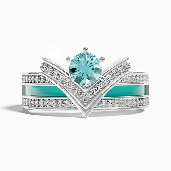 Crowned Noble Ring -  Aquamarine