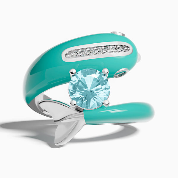 Dolphin's Serenade Ring - Aquamarine