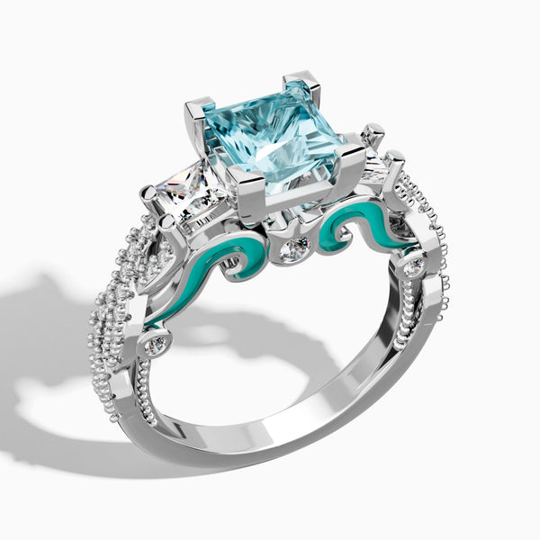 Love Rivet Ring - Aquamarine