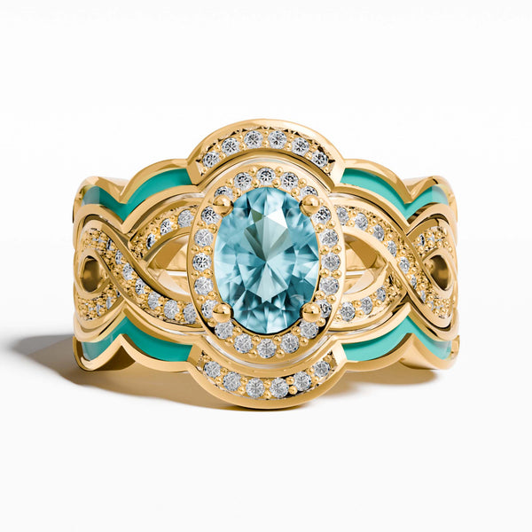 Sunset Canyons Ring - Aquamarine & Gold